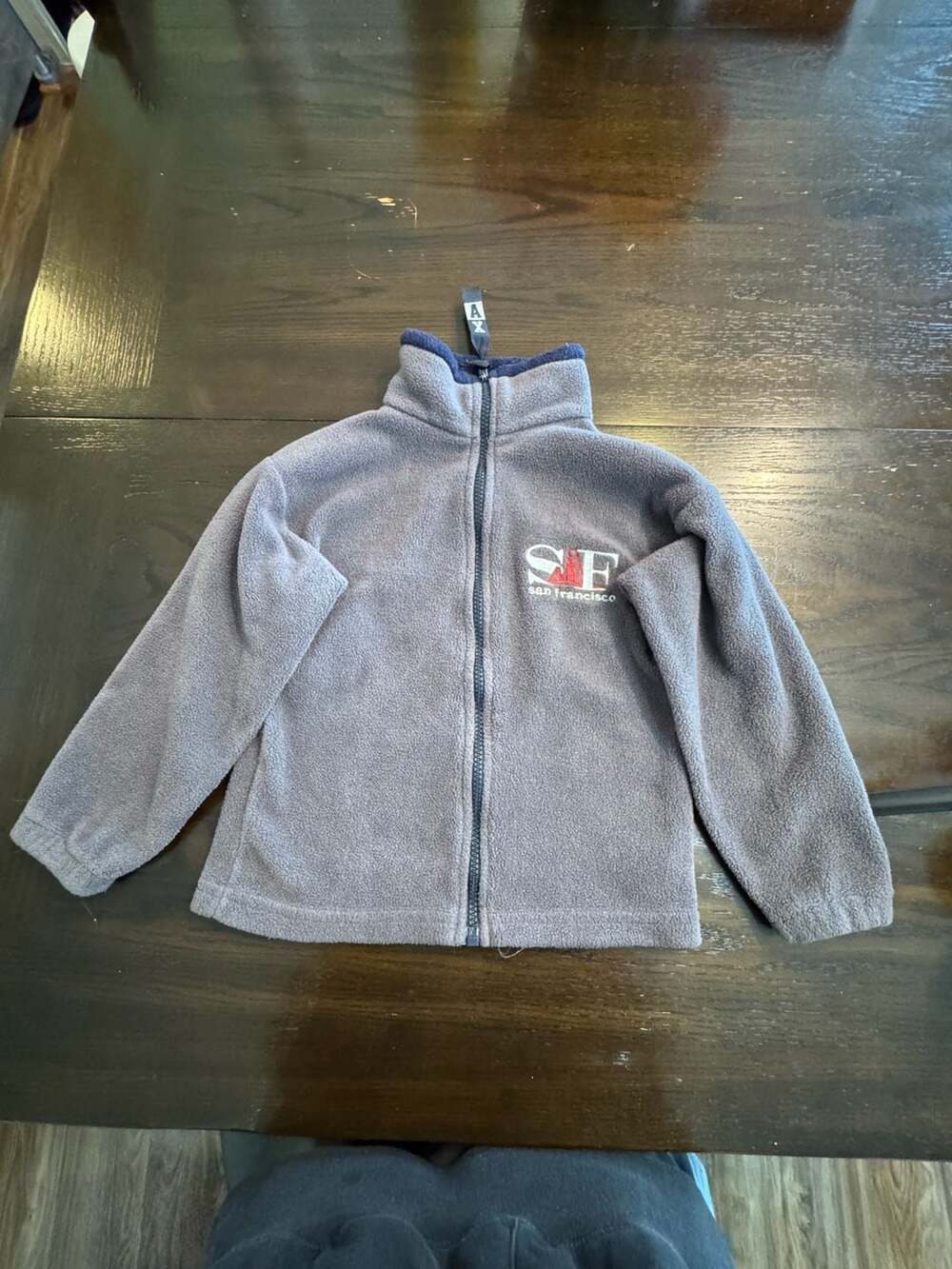Youth Ameritex San Francisco Fleece Jacket Size S Gray Zip-Up